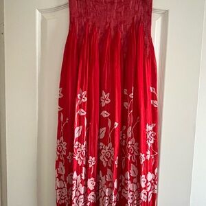 Red Floral Sleeveless Dress